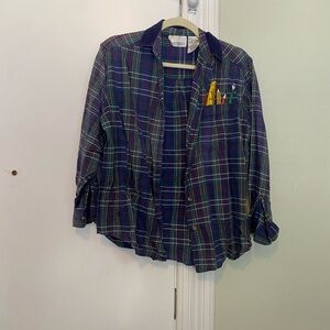 Vintage Plaid Button-Up Shirt